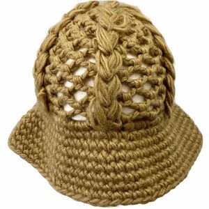 Lulu Women’s Tan Knit Braided Crocheted Winter Hat